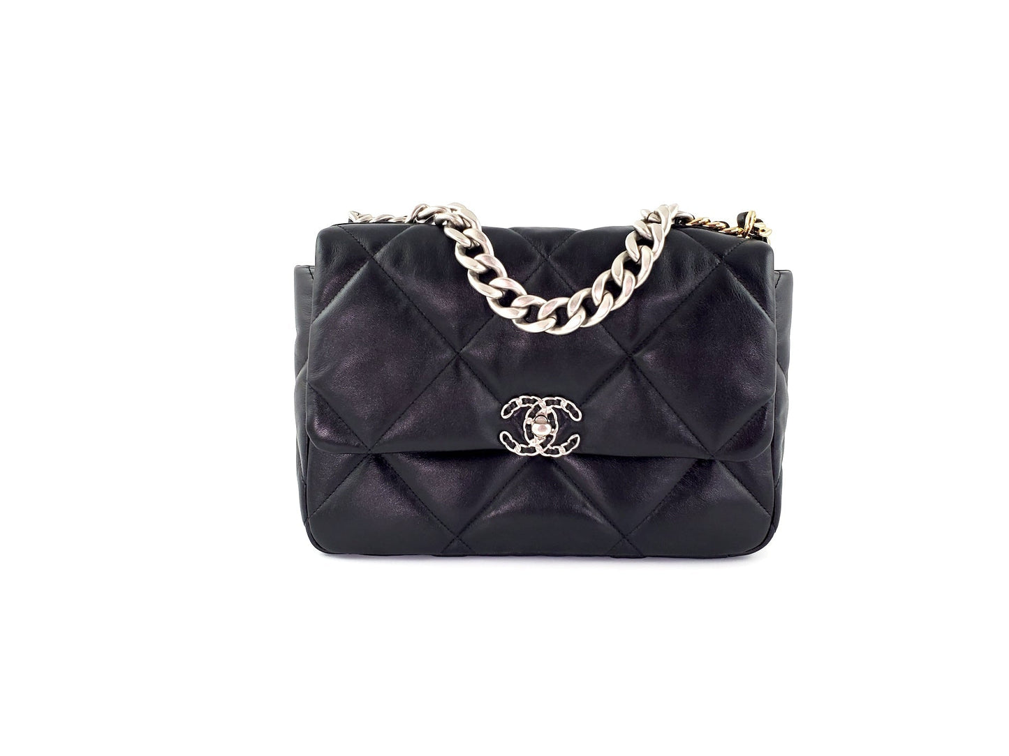 Chanel 19 Black Lambskin Quilted Large Flap Bag