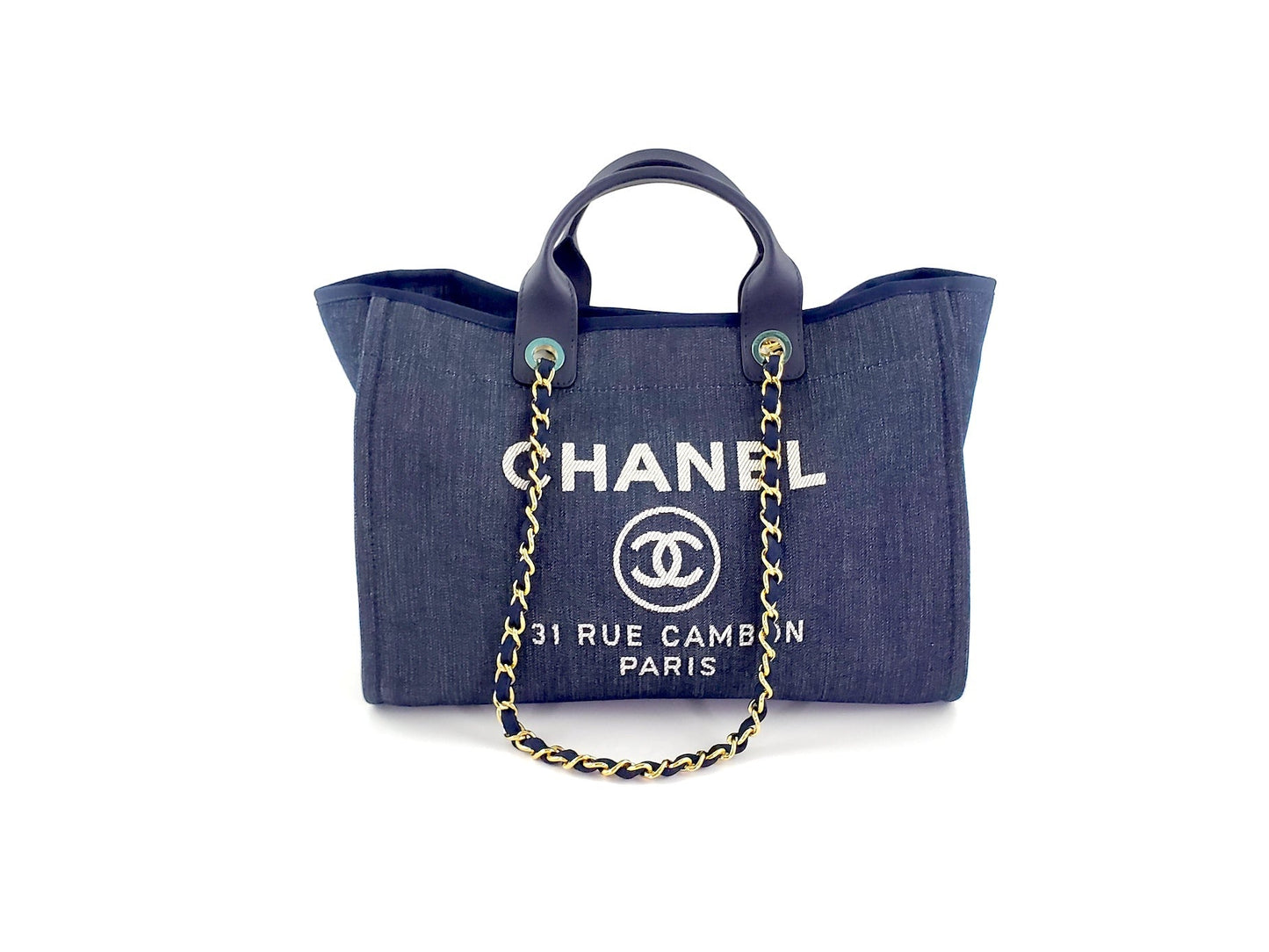 Chanel DEAUVILLE Denim Blue Marine Tote