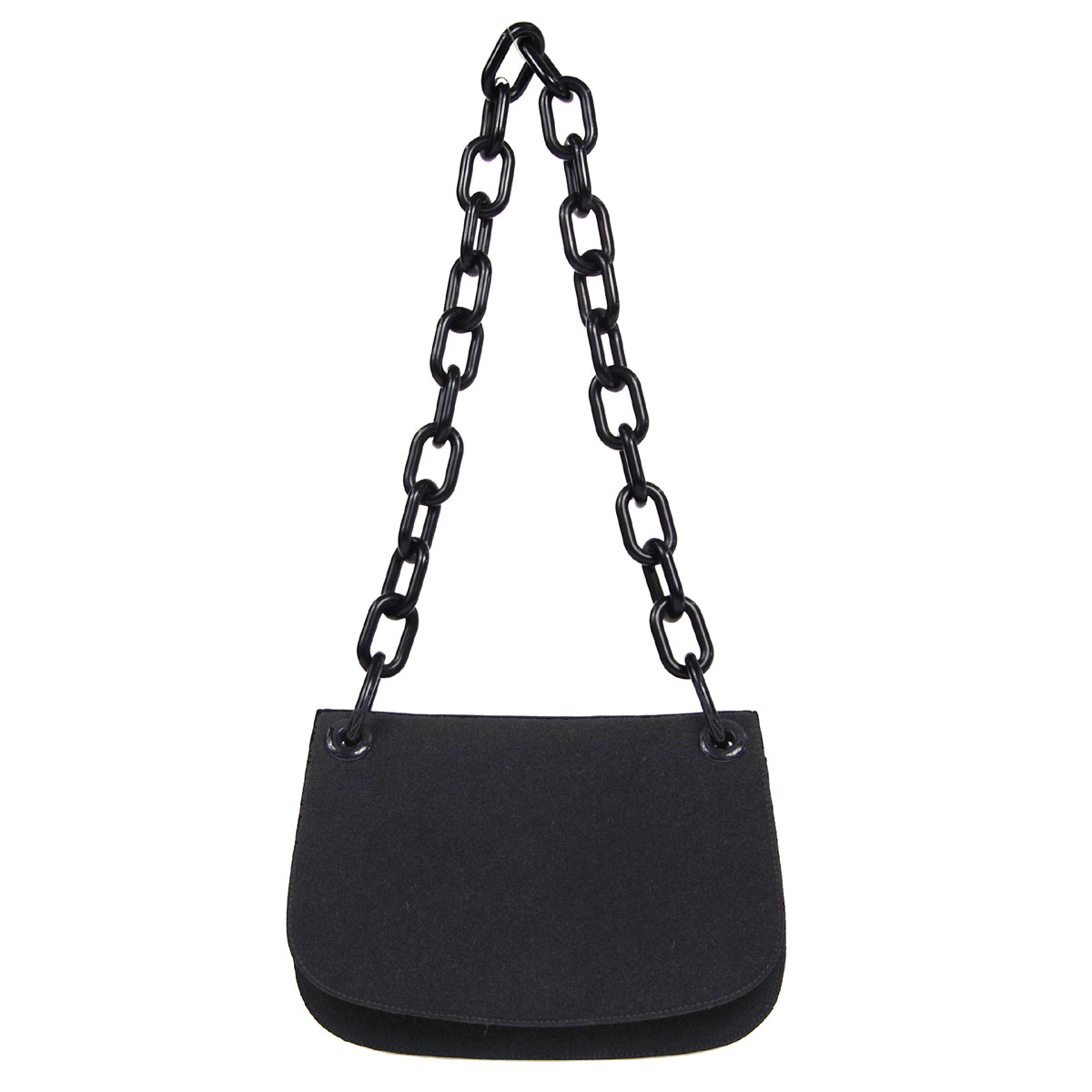 Prada Plastic Shoulder Bag Black Chain