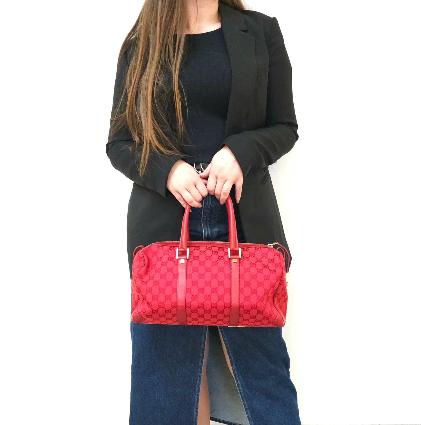 Gucci Boston Bag Tws Canvas Red Travel Bag