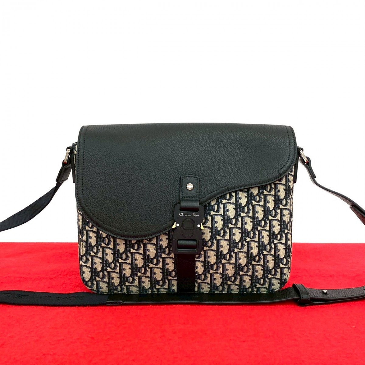 Dior Shoulder Bag Saddle Messenger Bag Canvas Black