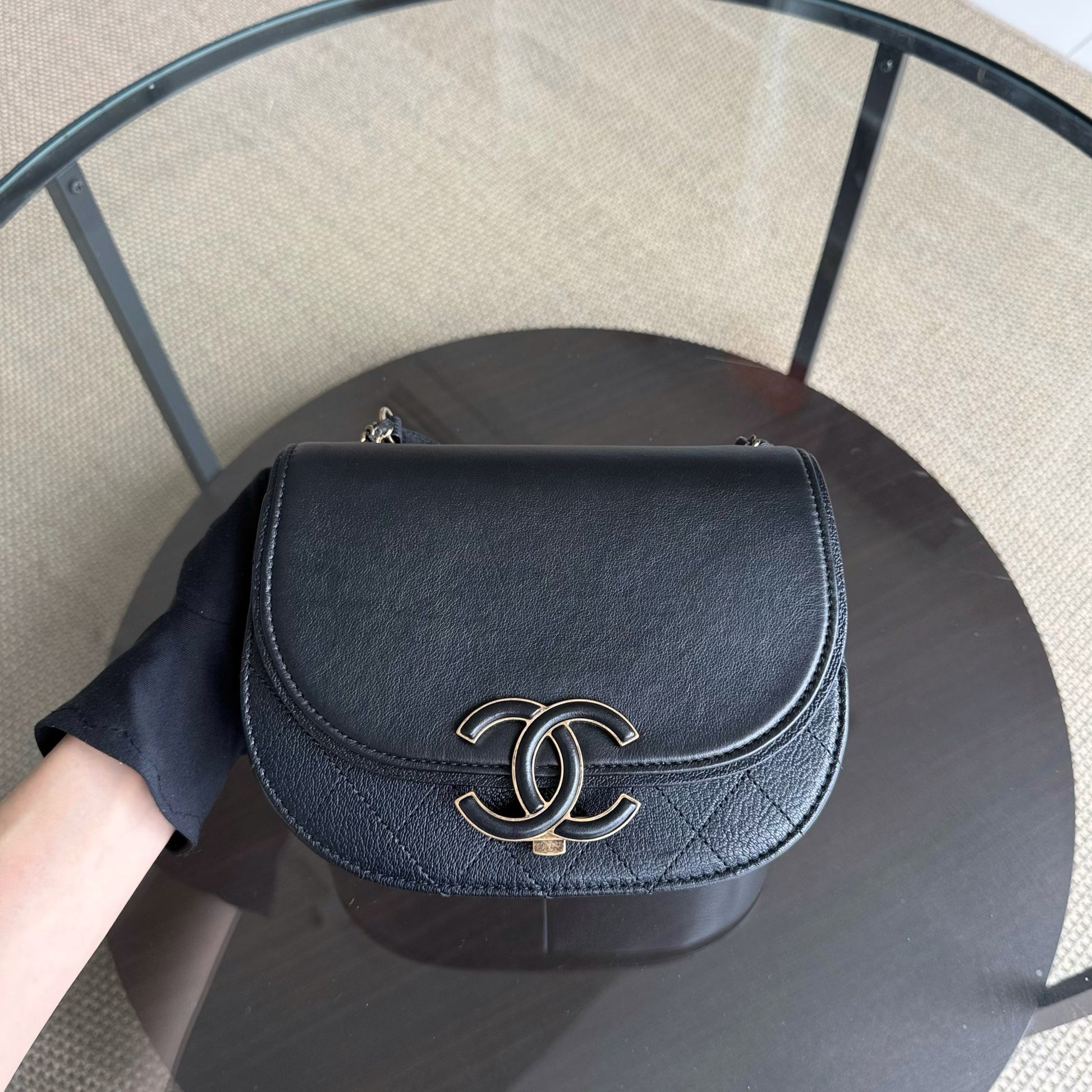 Chanel Coco Curve Flap Bag - Calfskin Hardware Quilted Black Handbag