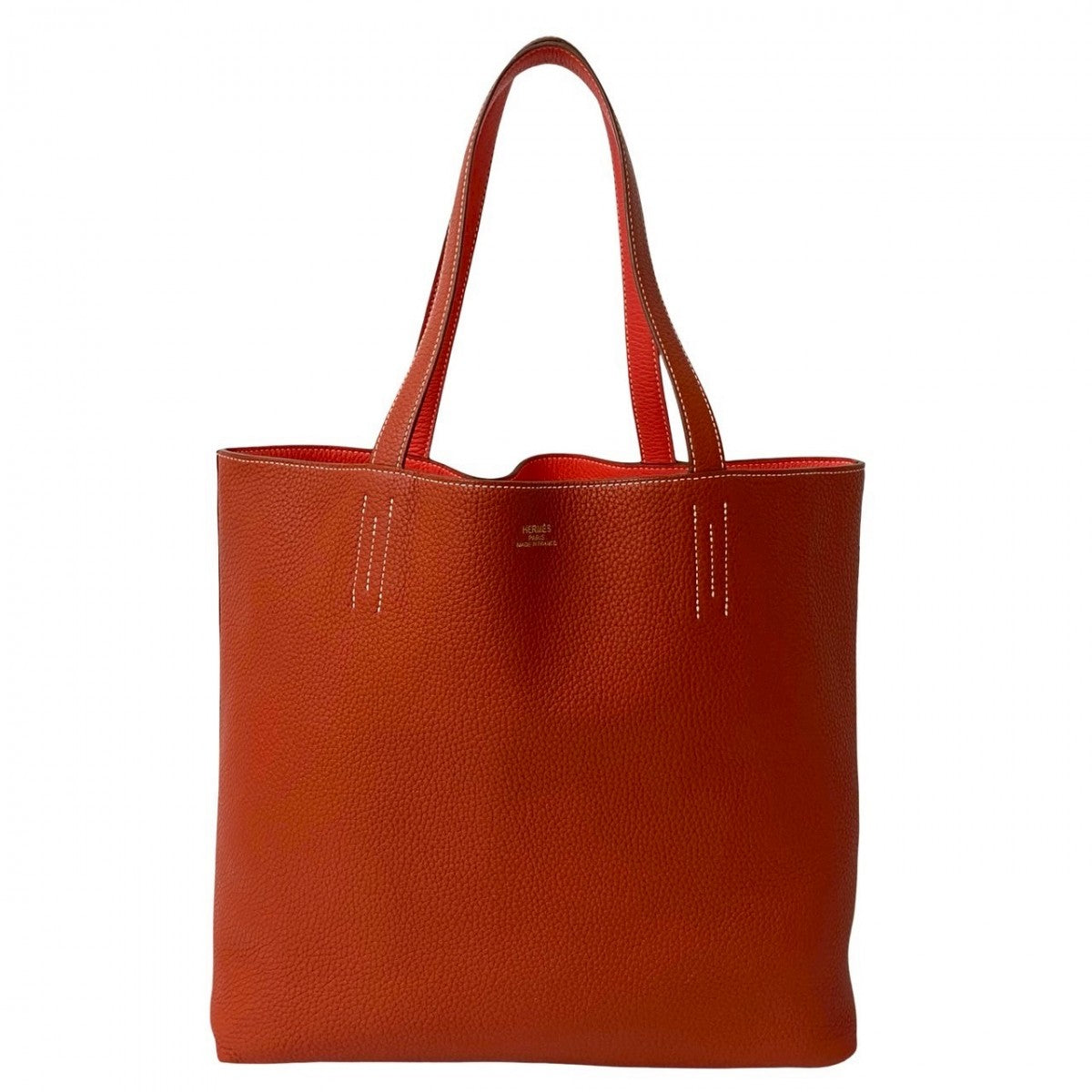Tote Bag Taurillon Clemence Orange Double Sense