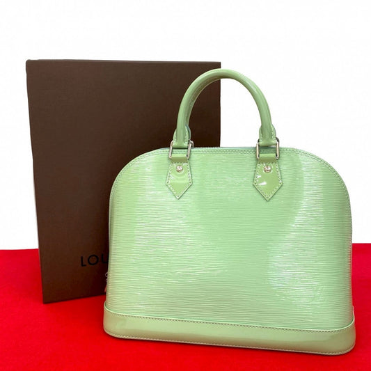 Louis Vuitton M40625 Mint Epi Alma PM Leather Patent Green Handbag