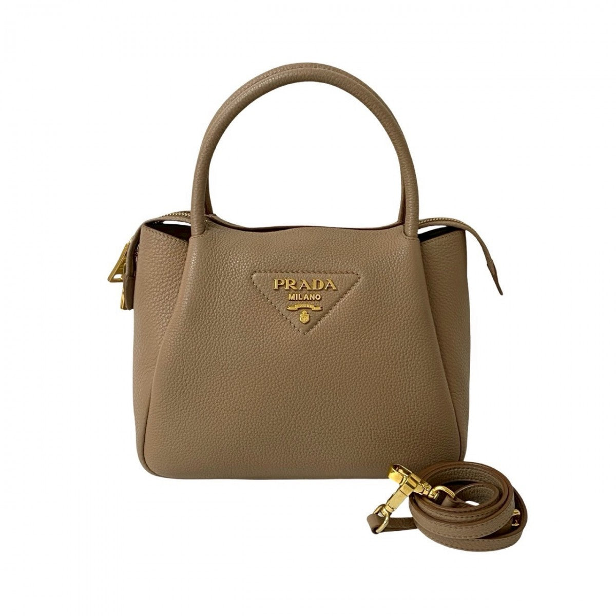 Shoulder Bag Fleur Vitello Dyno Leather Beige