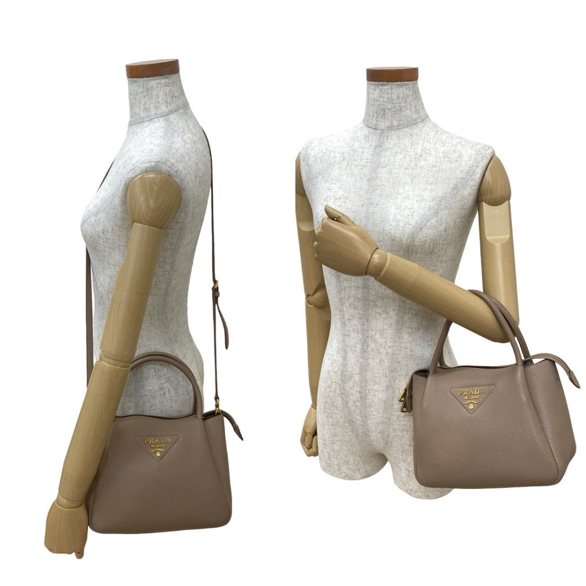 Shoulder Bag Fleur Vitello Dyno Leather Beige