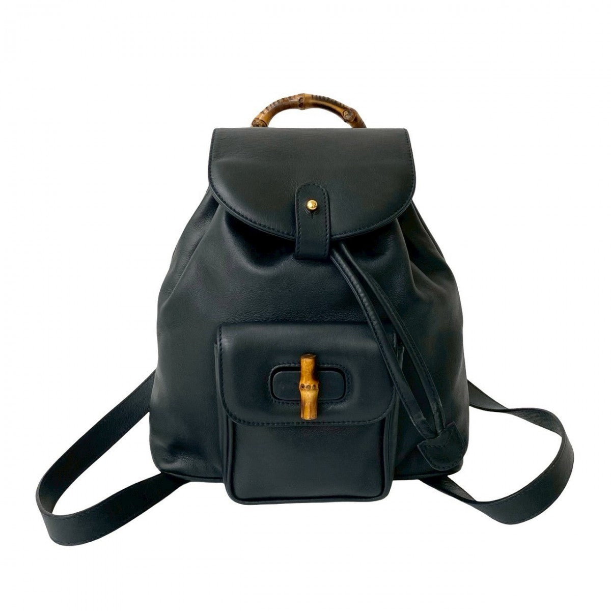 Gucci Backpack Bamboo Leather Navy 20250703Dkb6908764