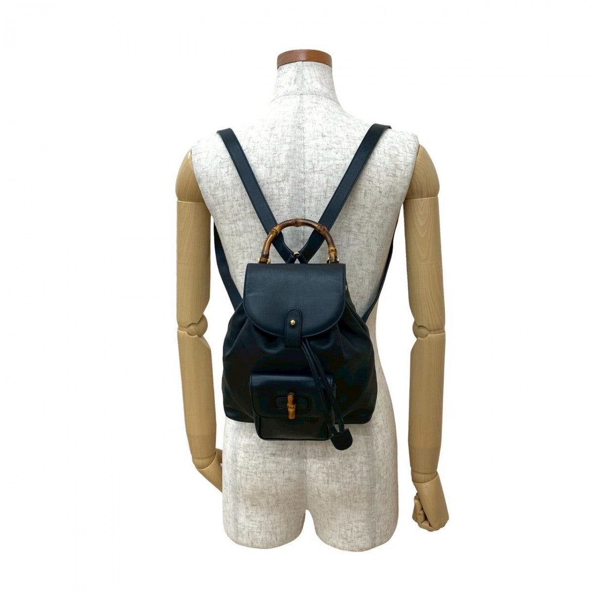Gucci Backpack Bamboo Leather Navy 20250703Dkb6908764