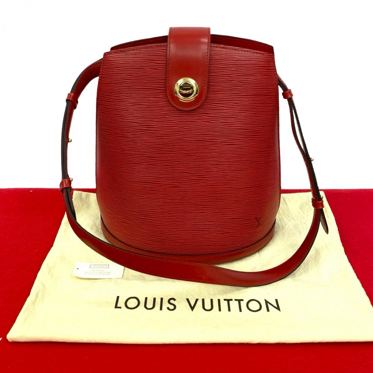 Louis Vuitton Epi Cluny Leather Red Shoulder Bag