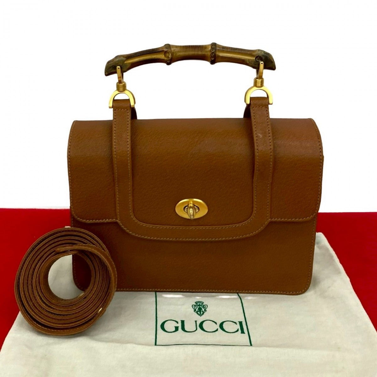 Gucci Bamboo Leather Brown Shoulder Bag