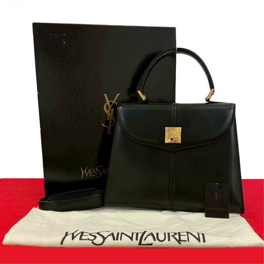 YSL Saint Laurent Yves Shoulder Bag Leather Black 20250715Jpb187 9