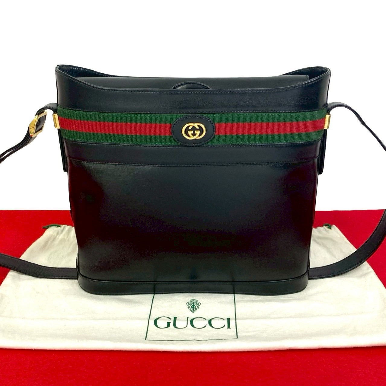 Gucci Sherry line Leather Black Shoulder Bag 20250723Kmb813 5