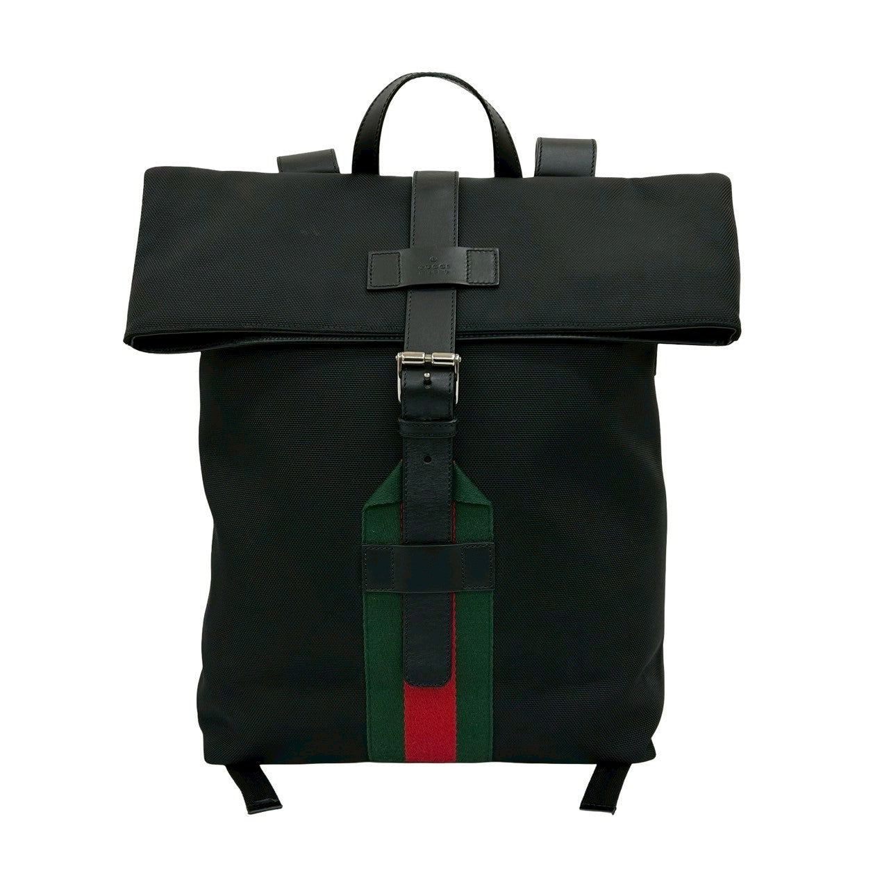 Gucci Backpack Webbing line Leather Black