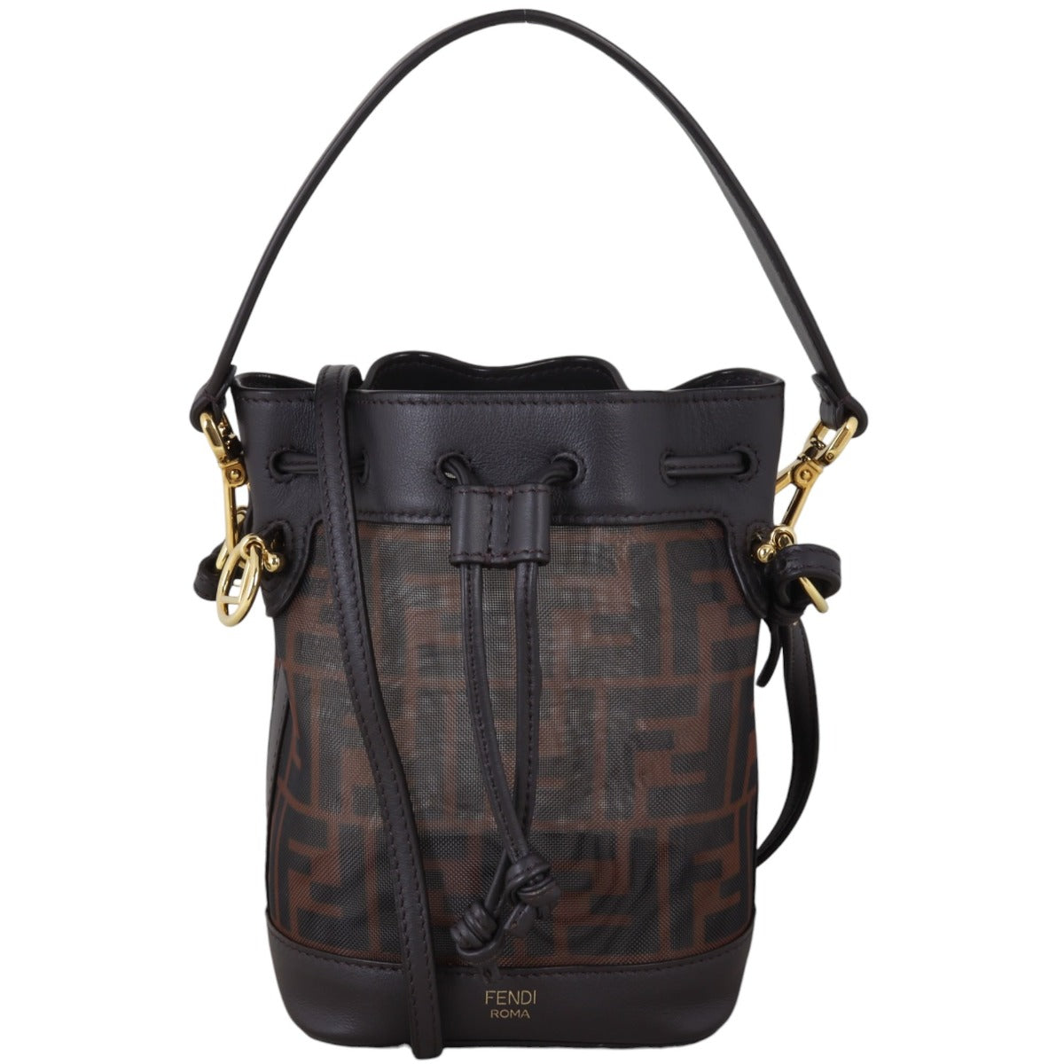 Fendi Crossbody Bag Mon Mesh Bag Mini Bucket Shoulder Bag