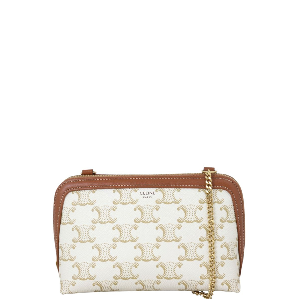 Celine Triomphe Clutch On Handbag Chain Clutch Bag