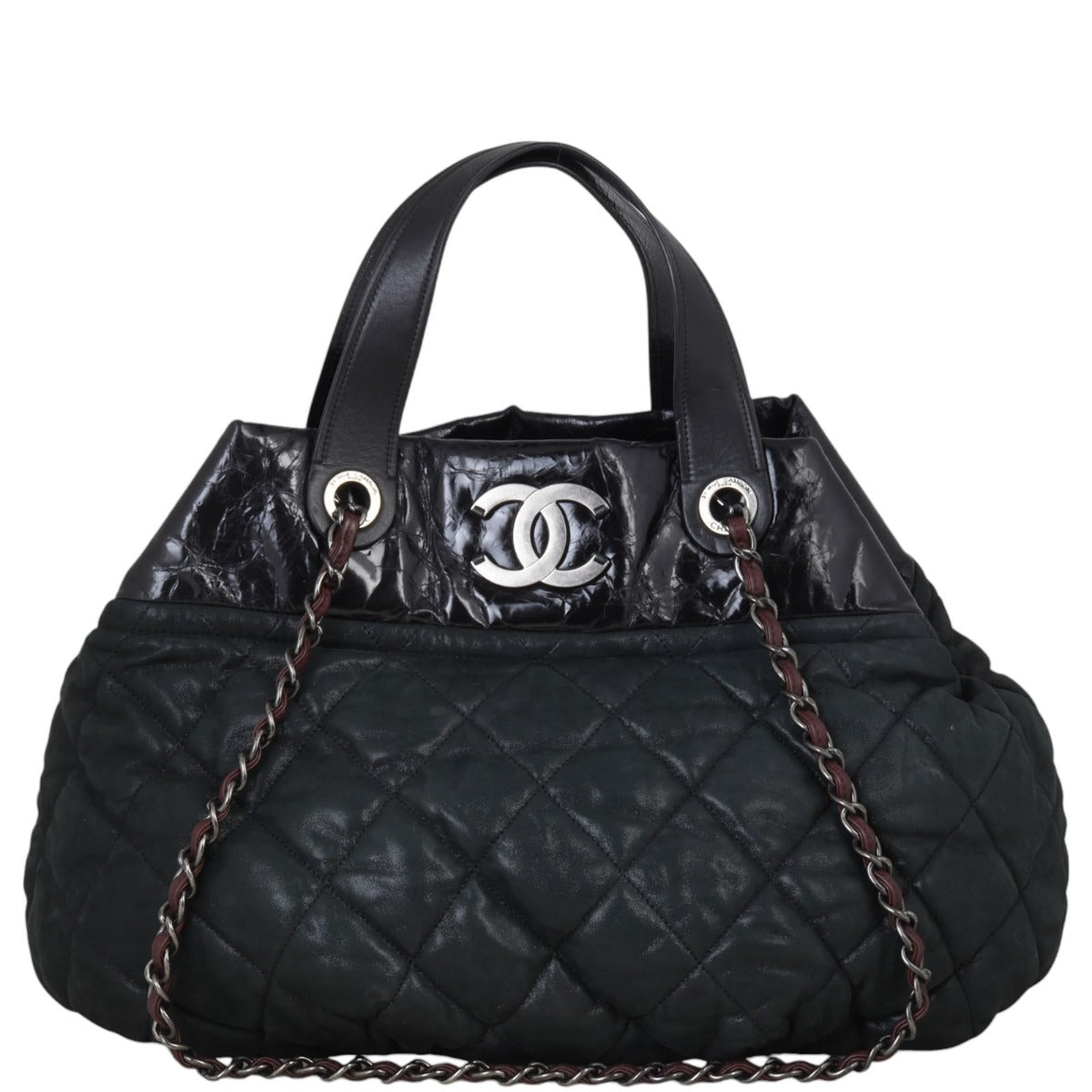 Chanel In The Mix Iridescent Tote Quilted Black Shoulder Bag
