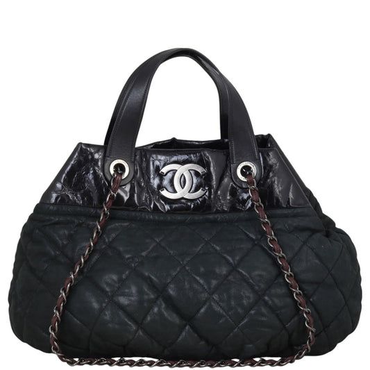 Chanel In The Mix Iridescent Tote Quilted Black Shoulder Bag
