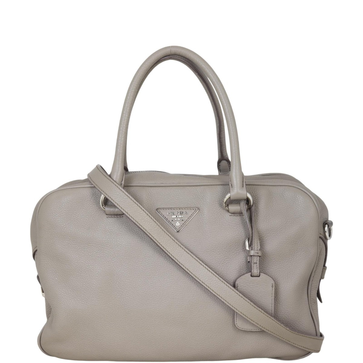 Prada Shoulder Bag Daino Bauletto Bag Vitello Gray