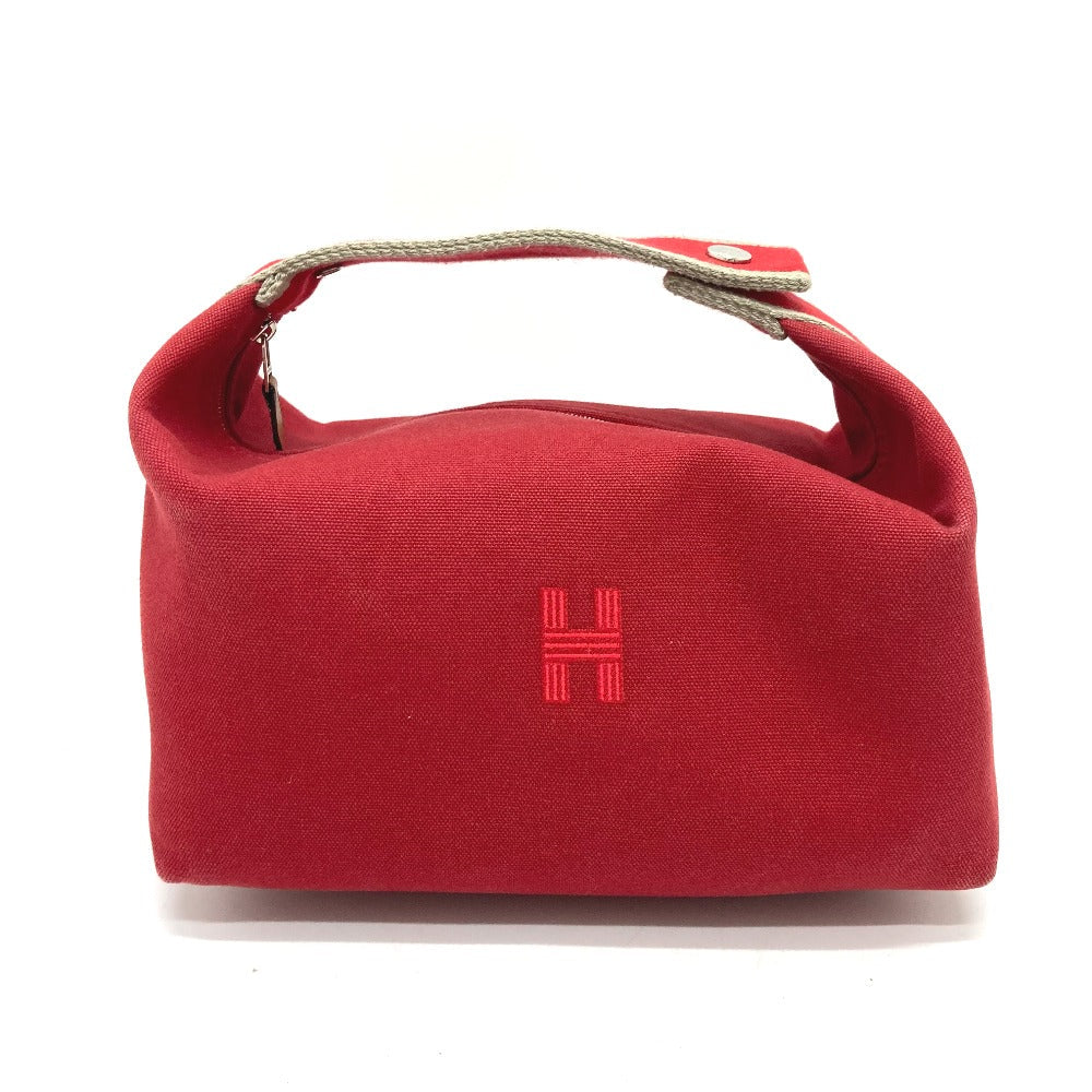 Hermes Handbag Shoulder Bag Shoulder Bag Vanity Bag Brid Canvas Black Red