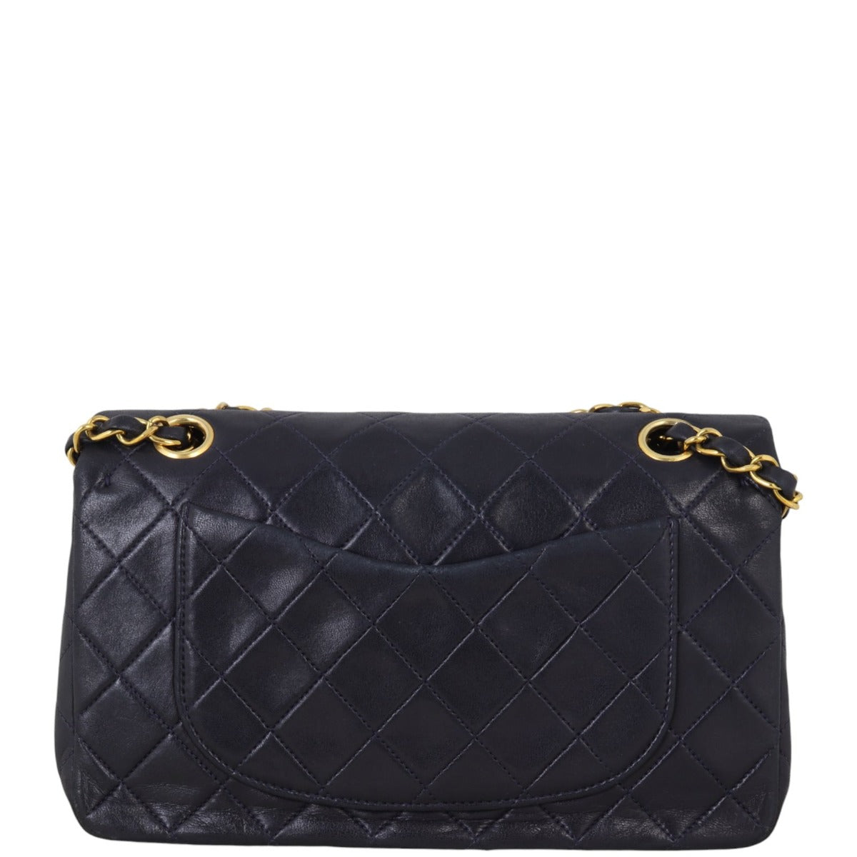 Chanel Classic Double Flap Handbag Quilted Blue Shoulder Bag