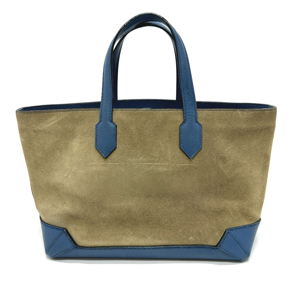 Hermes Tote Bag Epsom Grizzly Box Cover Women Blue Maxi