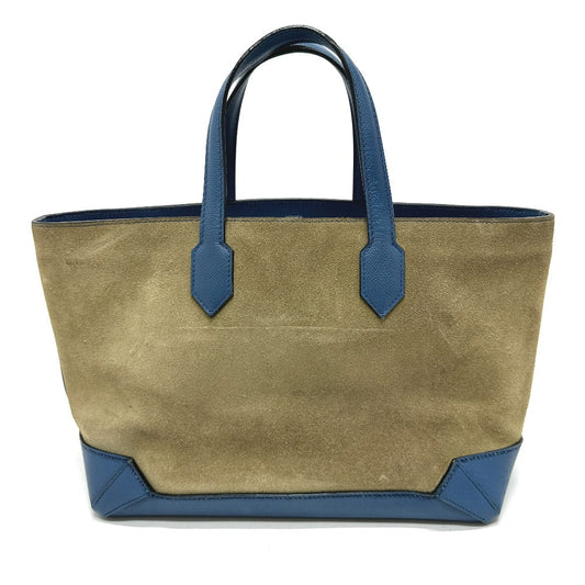Hermes Tote Bag Epsom Grizzly Box Cover Women Blue Maxi