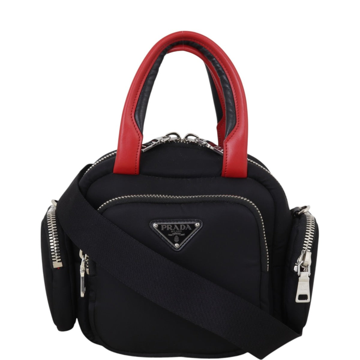 Prada Shoulder Bag Tessuto Puffer Cargo Pocket Bag Nylon Black