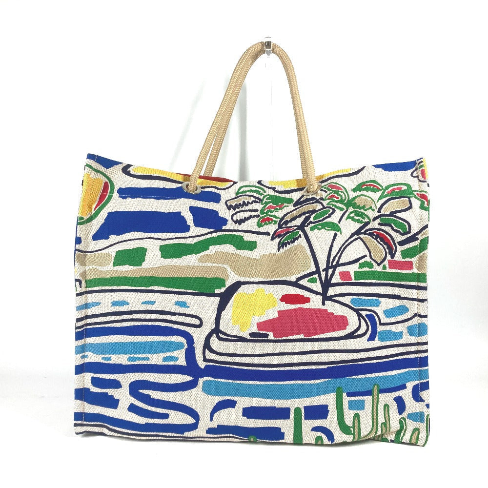 Hermes Shoulder Bag Beach Bag Bag Farniente Women Canvas Multicolor
