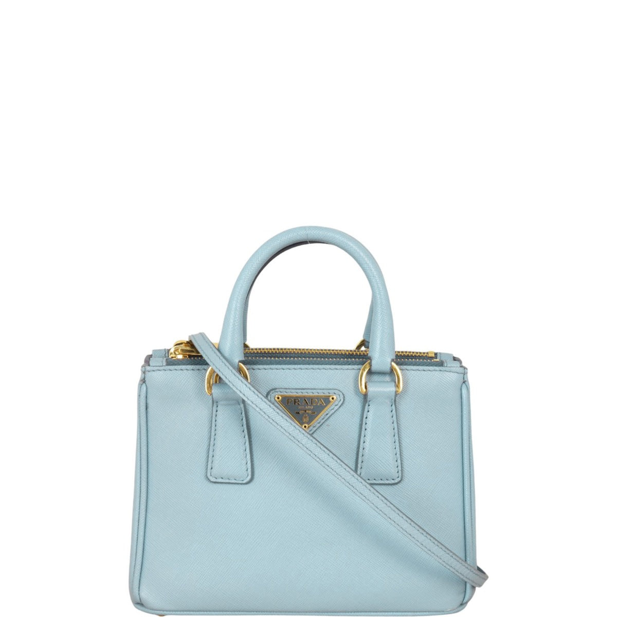 Prada Saffiano Lux Galleria Double Zip Tote Micro Tote Bag