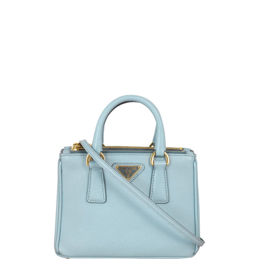 Prada Saffiano Lux Galleria Double Zip Tote Micro Tote Bag