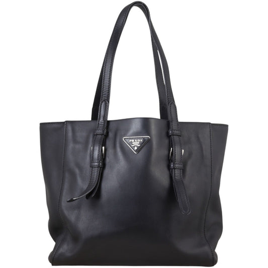 Prada Tote Bag Saddle Stitch City Sport Tote Black