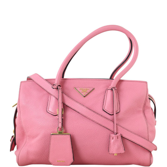 Prada Tote Bag Daino Tote Vitello Pink Zip Shoulder Bag