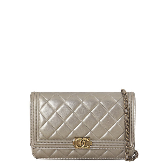Chanel Boy Wallet on Handbag Quilted Chain Crossbody Bag Chain 14042025