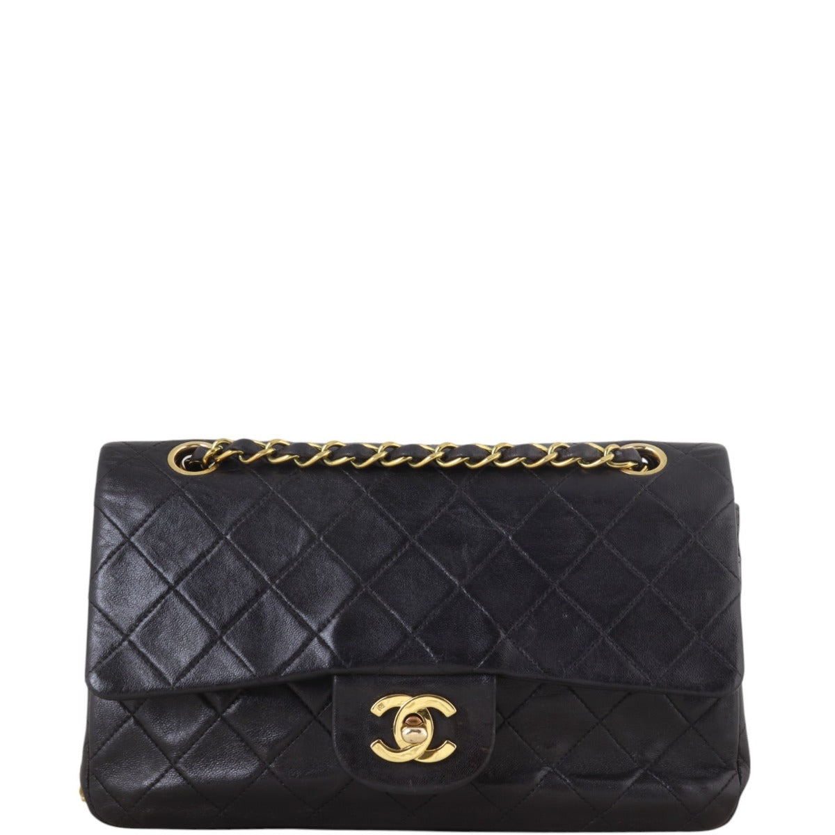 Chanel Classic Double Flap Handbag Quilted Black Shoulder Bag Small 19112024