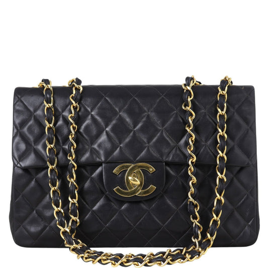 Chanel Maxi Jumbo XL Single Handbag Quilted Black Shoulder Bag