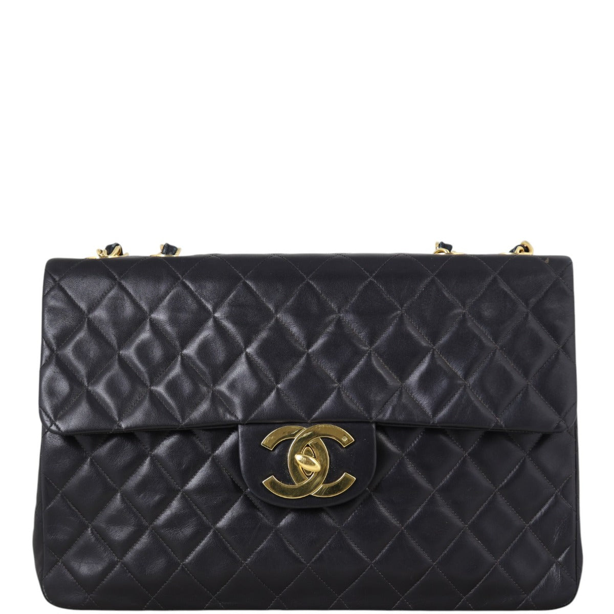 Chanel Maxi Jumbo XL Single Handbag Quilted Black Shoulder Bag