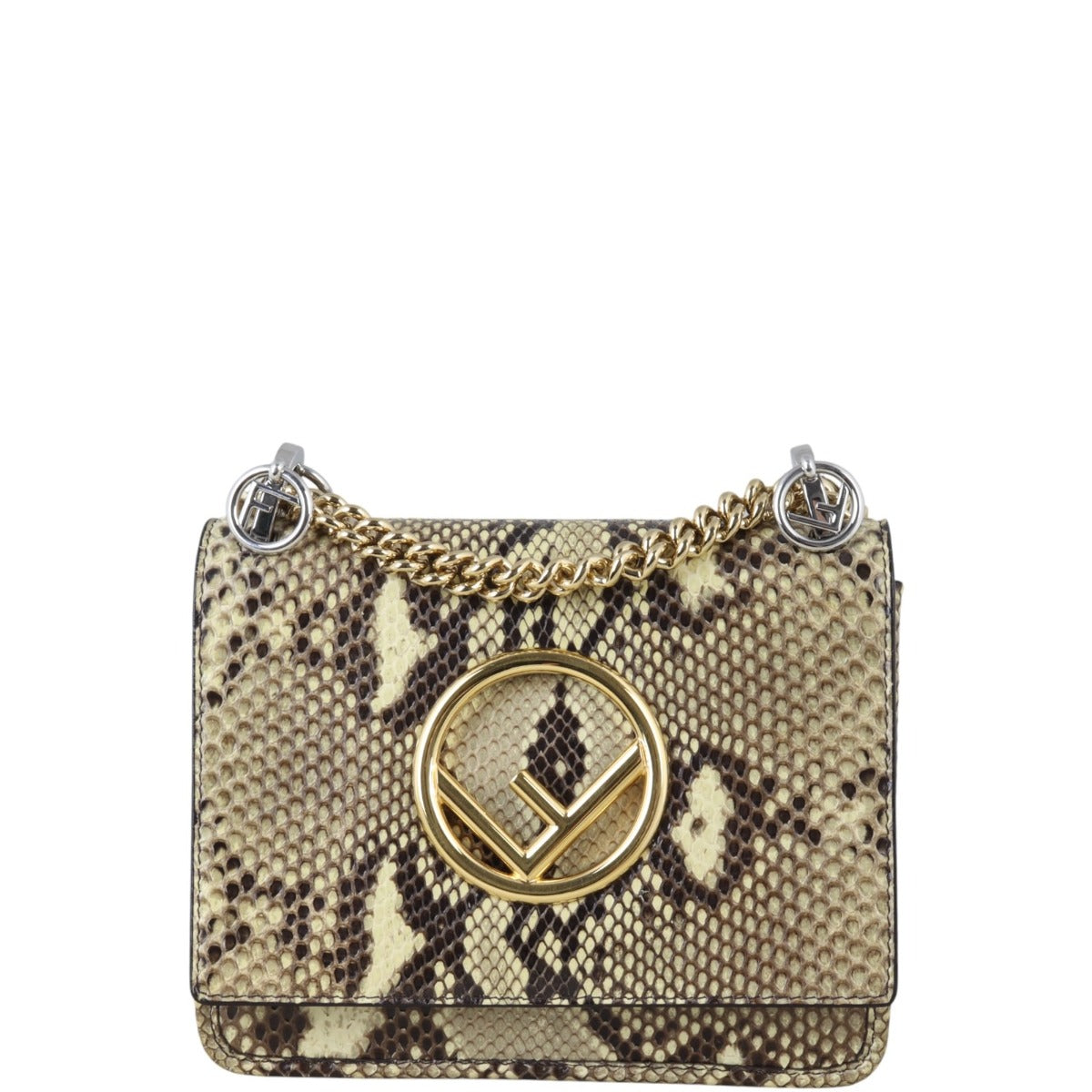 Fendi Kan Crossbody Python Small Crossbody Bag