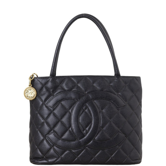 Chanel Medallion Tote Quilted Black Tote Bag