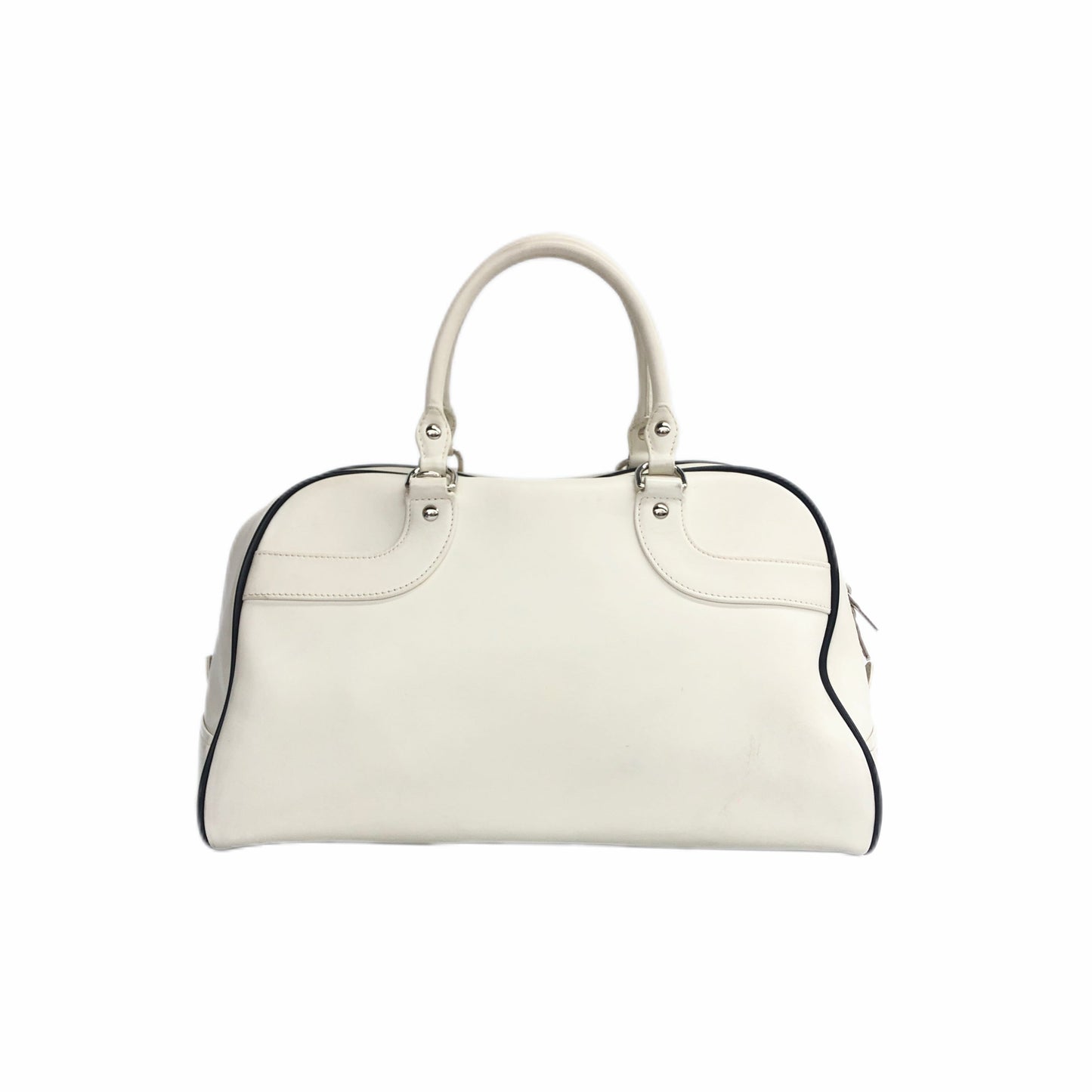 Prada Adidas Bowling Bag Calf Handbag Leather Calf Leather Travel Bag