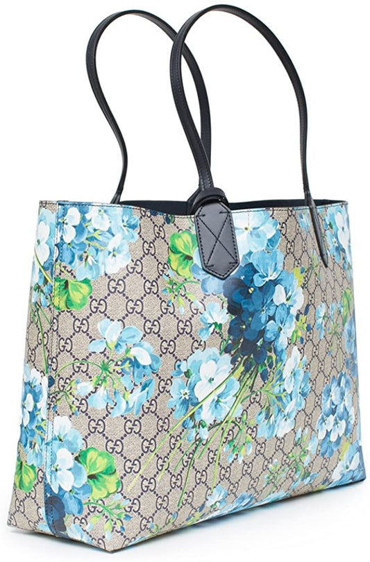 Gucci Blooms Reversible Blue Tote Bag