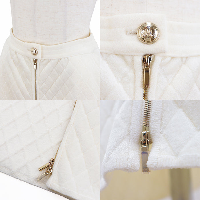 Chanel Quilted Center Zip Skirt