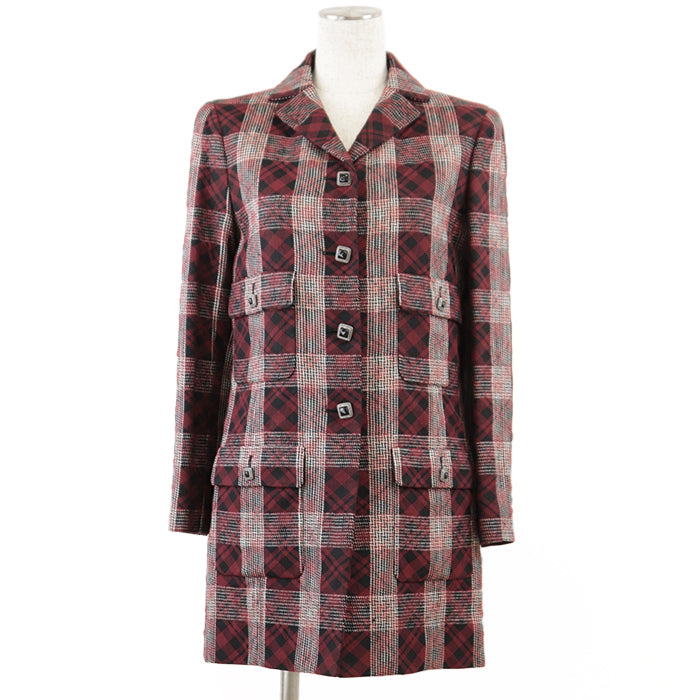 Chanel Jacket Burgundy Black 36