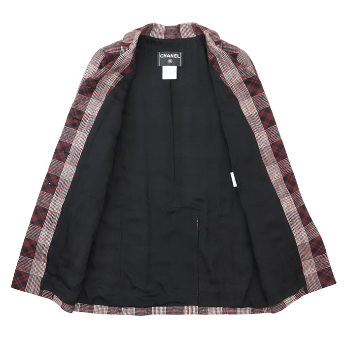Chanel Jacket Burgundy Black 36