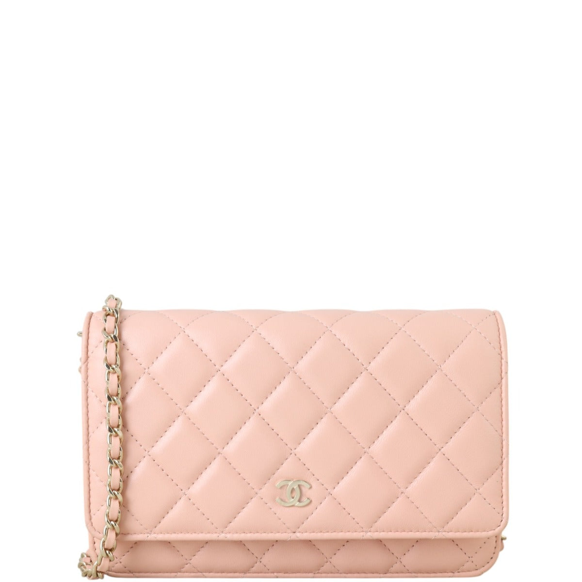 Chanel Classic Wallet on Handbag Quilted Pink Crossbody Bag