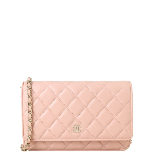 Chanel Classic Wallet on Handbag Quilted Pink Crossbody Bag