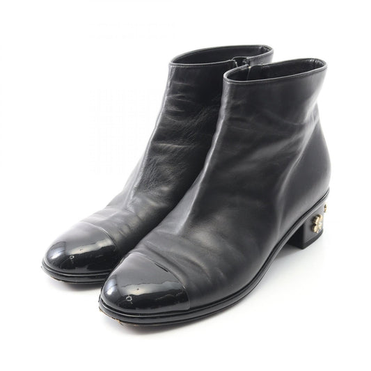 Chanel Coco Mark Camellia Leather Boots