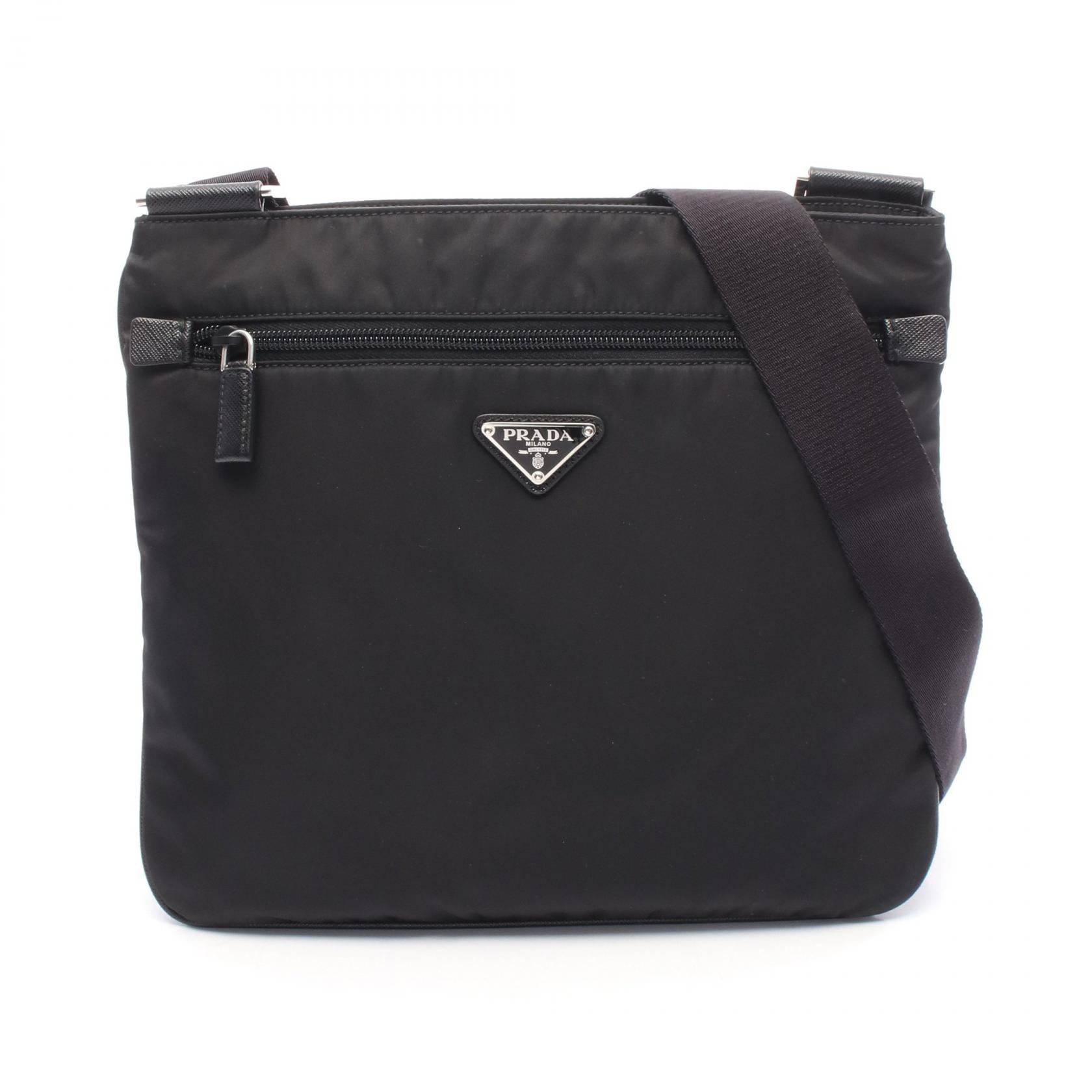 Prada Tessuto Saffi Shoulder Bag Leather Nylon Saffiano Shoulder Bag 1
