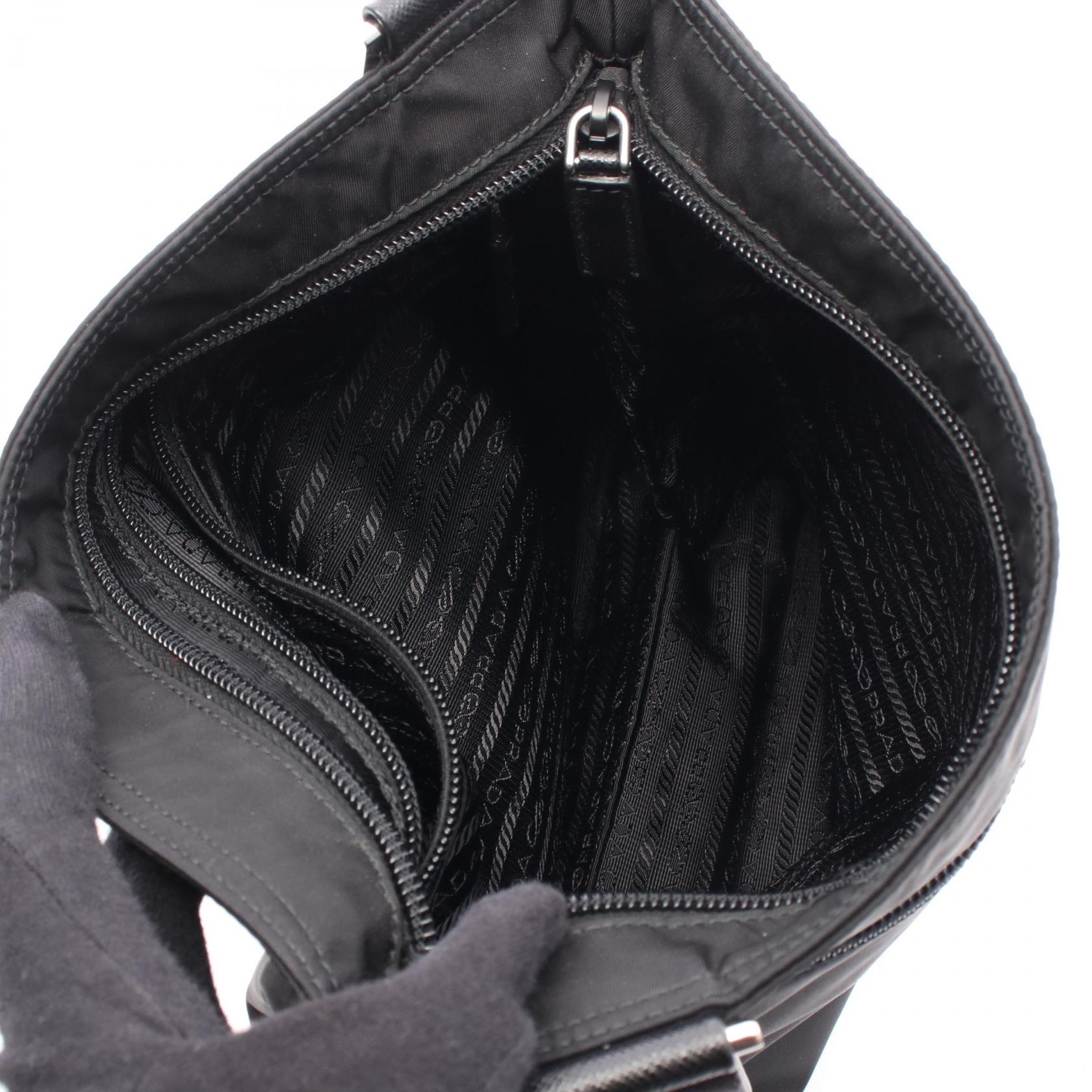 Prada Tessuto Saffi Shoulder Bag Leather Nylon Saffiano Shoulder Bag 1