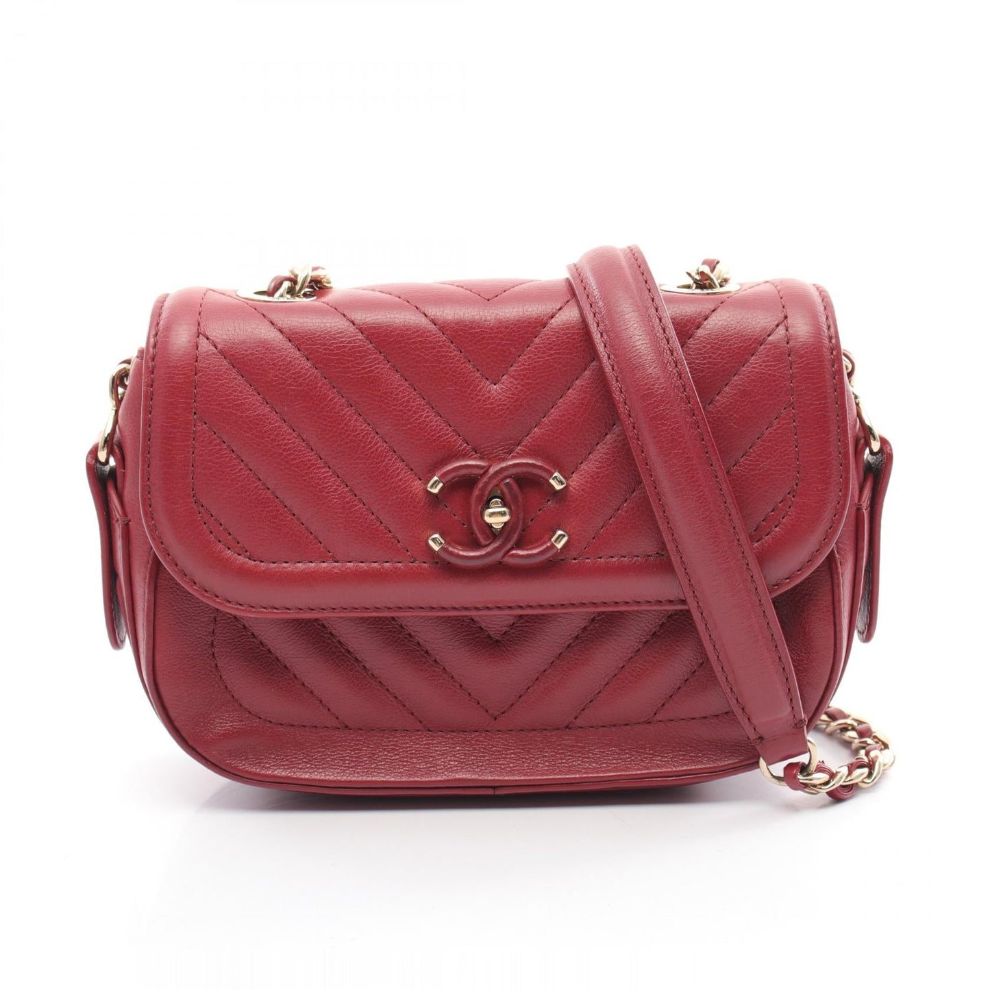 Chanel V-stitch Chevron Leather Shoulder Bag