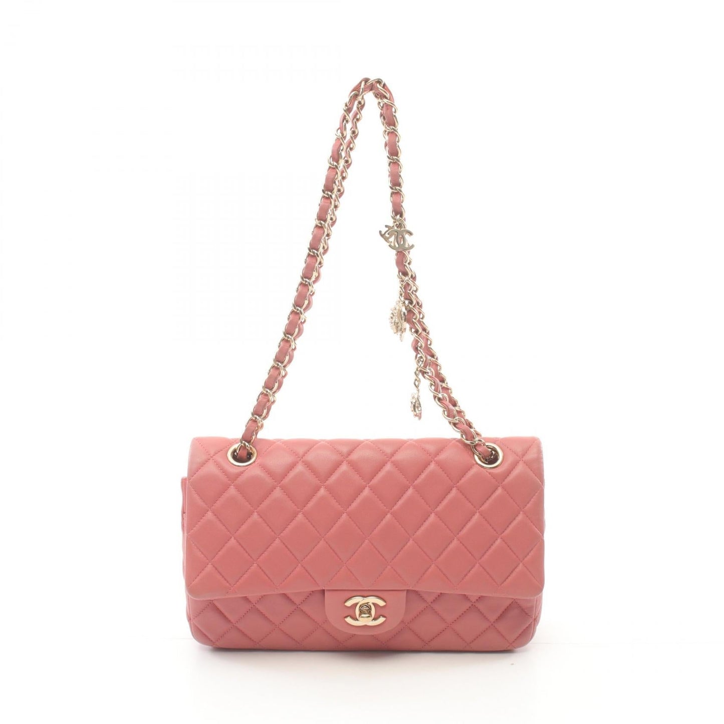 Matelasse Lambskin Shoulder Bag Single Flap